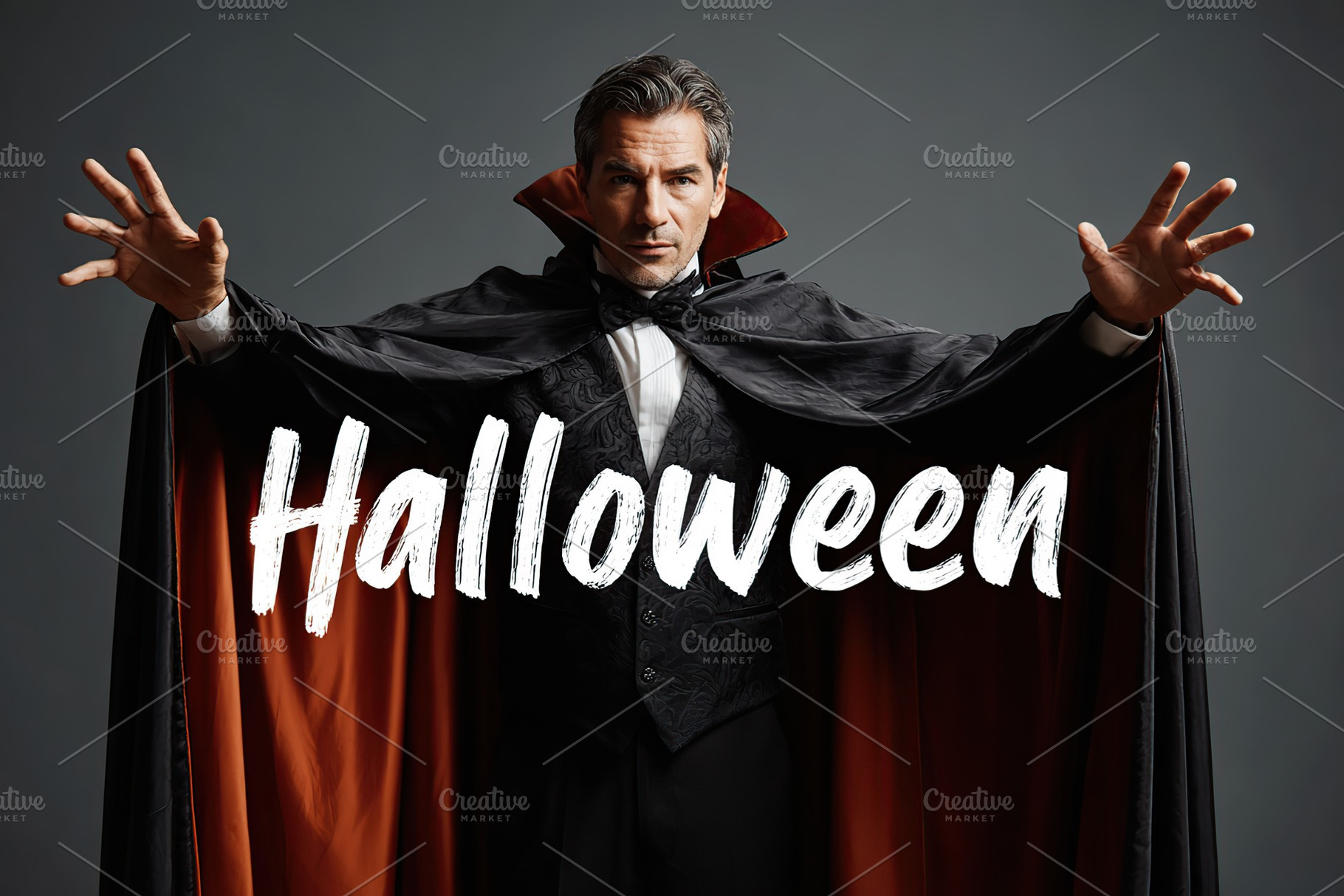 Halloween costume party with a vampire-themed character posing dramatically ind, a Person Photo by AlyaAnd
