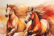 Watercolor Wild Horses, an Animal Illustration by Karliefie (Thumbnail 4 of 5)