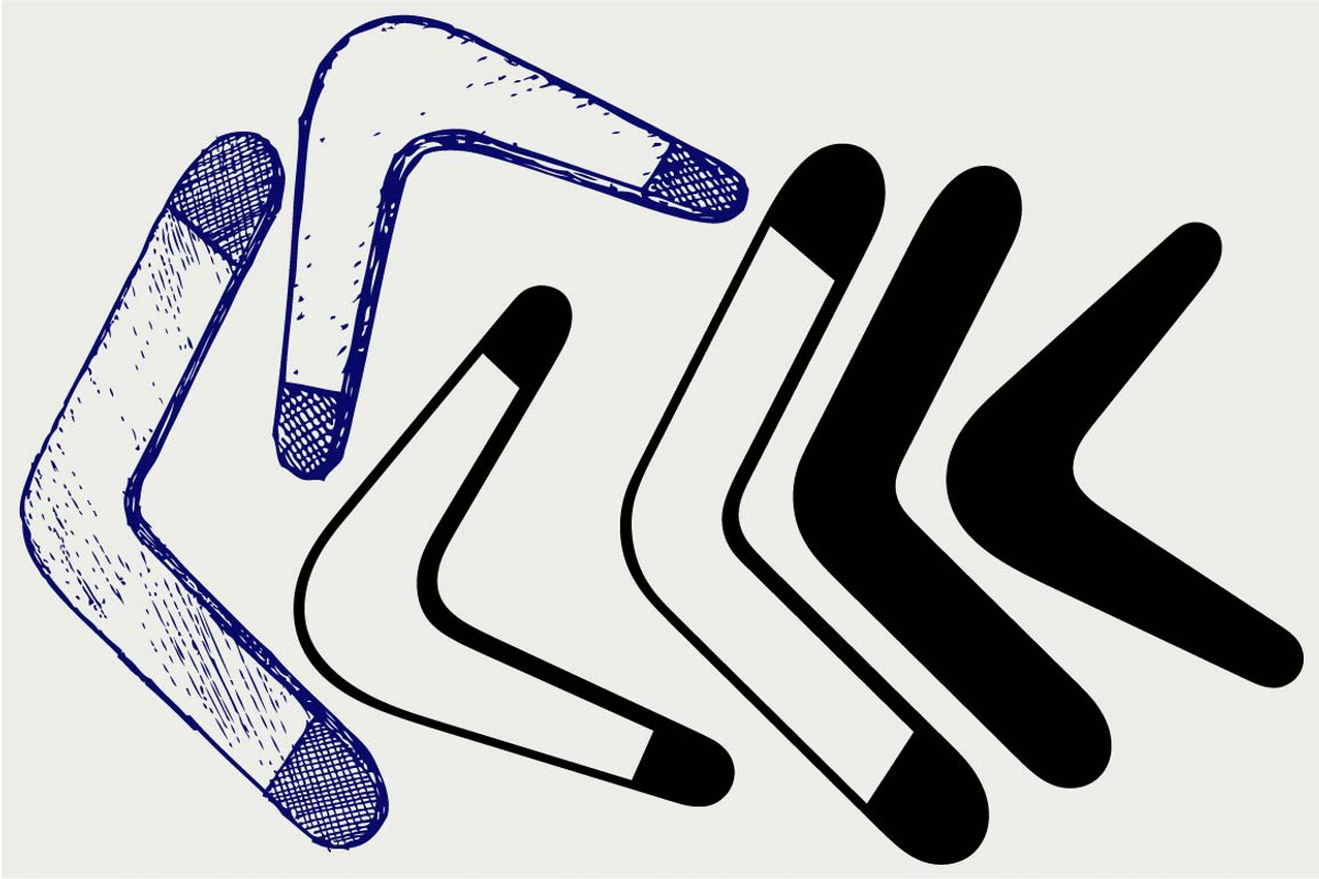 Boomerang SVG, an Outline Icon by LineworkStock