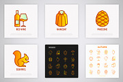 Autumn | 16 Thin Line Icons Set, an Outline Icon by Alex Blogoodf (Thumbnail 6 of 9)