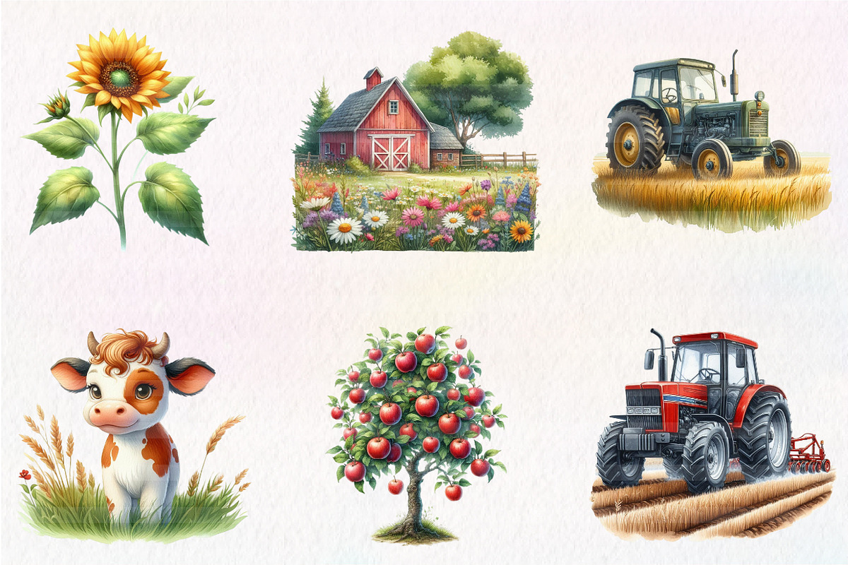 Farm Yard Animals, Clipart, an Illustration by CreationArt (Photo 2 of 6)