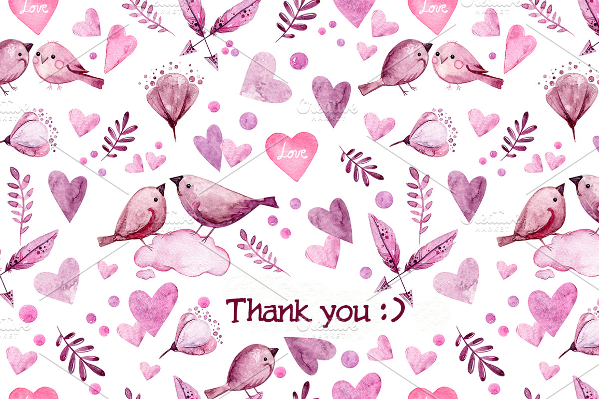 Watercolor Valentine's Day, a Decorative Illustration by Ksenia Markevych (Photo 8 of 8)