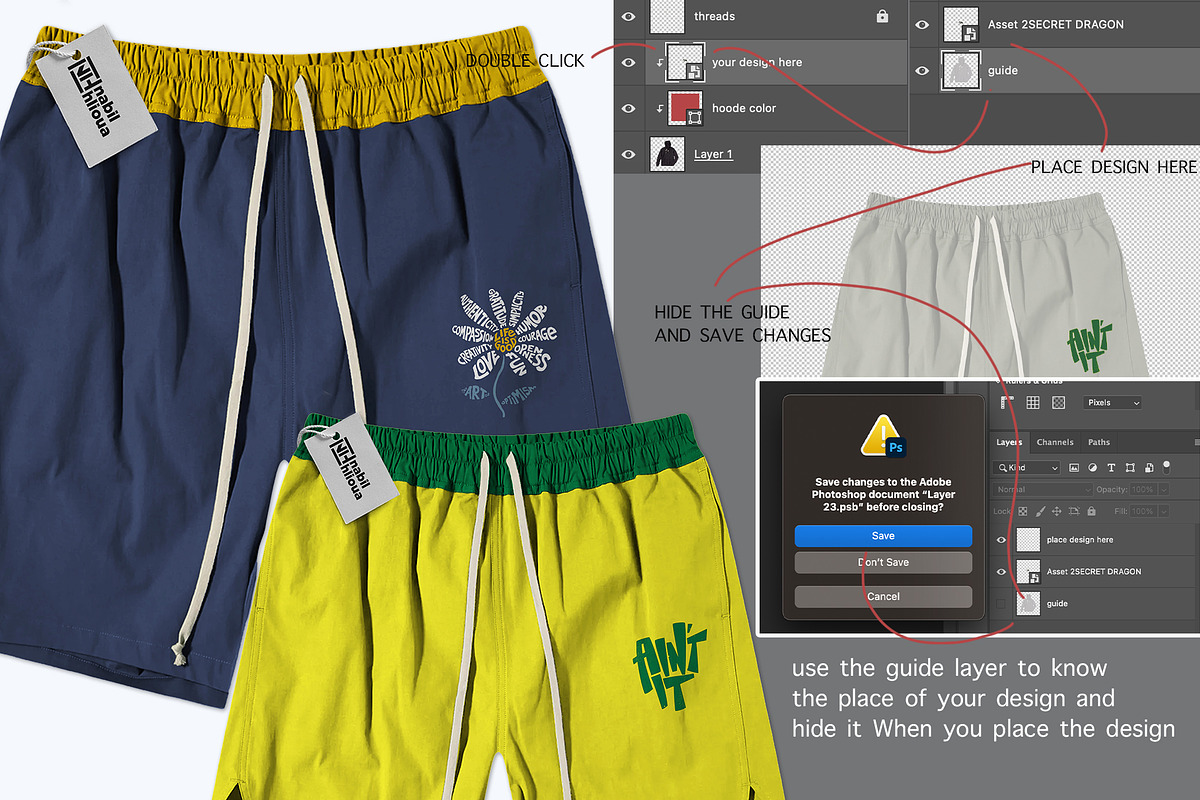 swimming and sport short psd mockup, a Bottom Mockup by NH graphic (Photo 4 of 4)