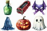 Watercolor Velvet Halloween Clipart, an Illustration by Craft Nest (Thumbnail 3 of 6)