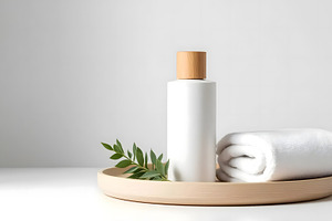 Empty product white spa skin care, a Beauty & Fashion Photo by Stock Shape