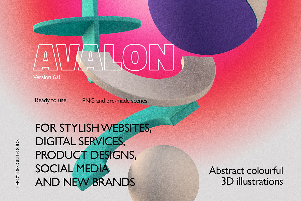 AVALON 3D Abstract Shapes v6, a Decorative Illustration by LEROY Design (Photo 1 of 8)