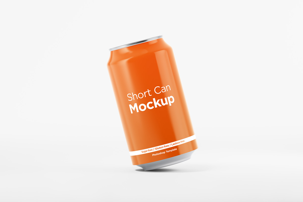 6 Short Aluminum Cans Mockup Pack, a Cups & Container Mockup by DreamVisuals (Photo 7 of 7)