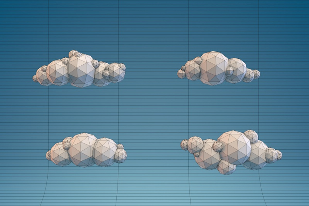 12 Low Poly Clouds Bundle, an Environmental 3D Model by CreativeeArt (Photo 7 of 7)