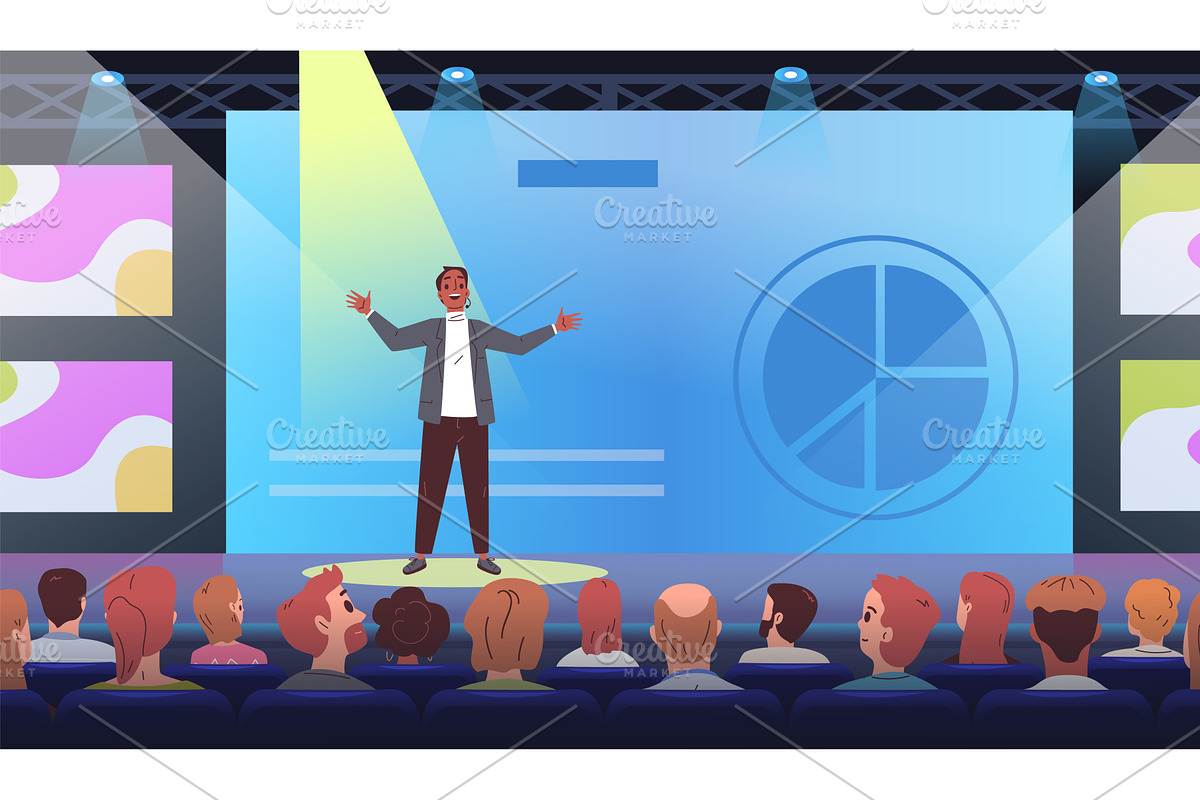 Speaker presentation product, a Person Illustration by Stock-Smart-Start