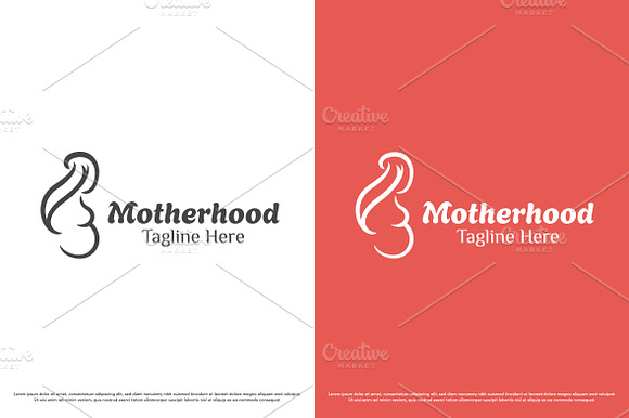 Mother pregnant logo design template