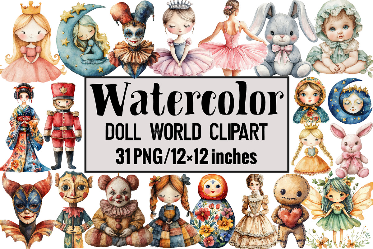 Doll World Clipart, an Illustration by Design Market (Photo 1 of 3)