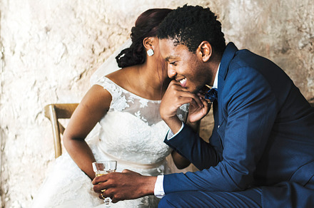 Bride and groom on wedding day featuring holding, occasion, and people, a Person Photo by rawpixel