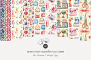 80 seamstress seamless pattern, a Pattern Graphic by Poppy Lane Studio (Thumbnail 1 of 11)