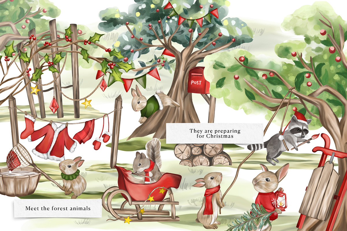 The Ultimate Christmas Forest, a Seasonal Illustration by Rachel Art Studio (Photo 2 of 11)