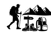 Hiking Adventure Silhouette Bundle, an Illustration by yasushie (Thumbnail 26 of 51)