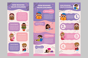 Childrens Reading Infographic, a Templates & Theme by studiogstock