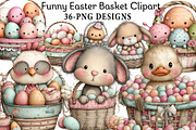 Funny Easter Basket Clipart, an Illustration by Daily.Designs (Thumbnail 1 of 8)
