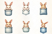 Bunny Pocket Shirt Sublimation Bundl, an Illustration by CrexoraLab (Thumbnail 1 of 5)