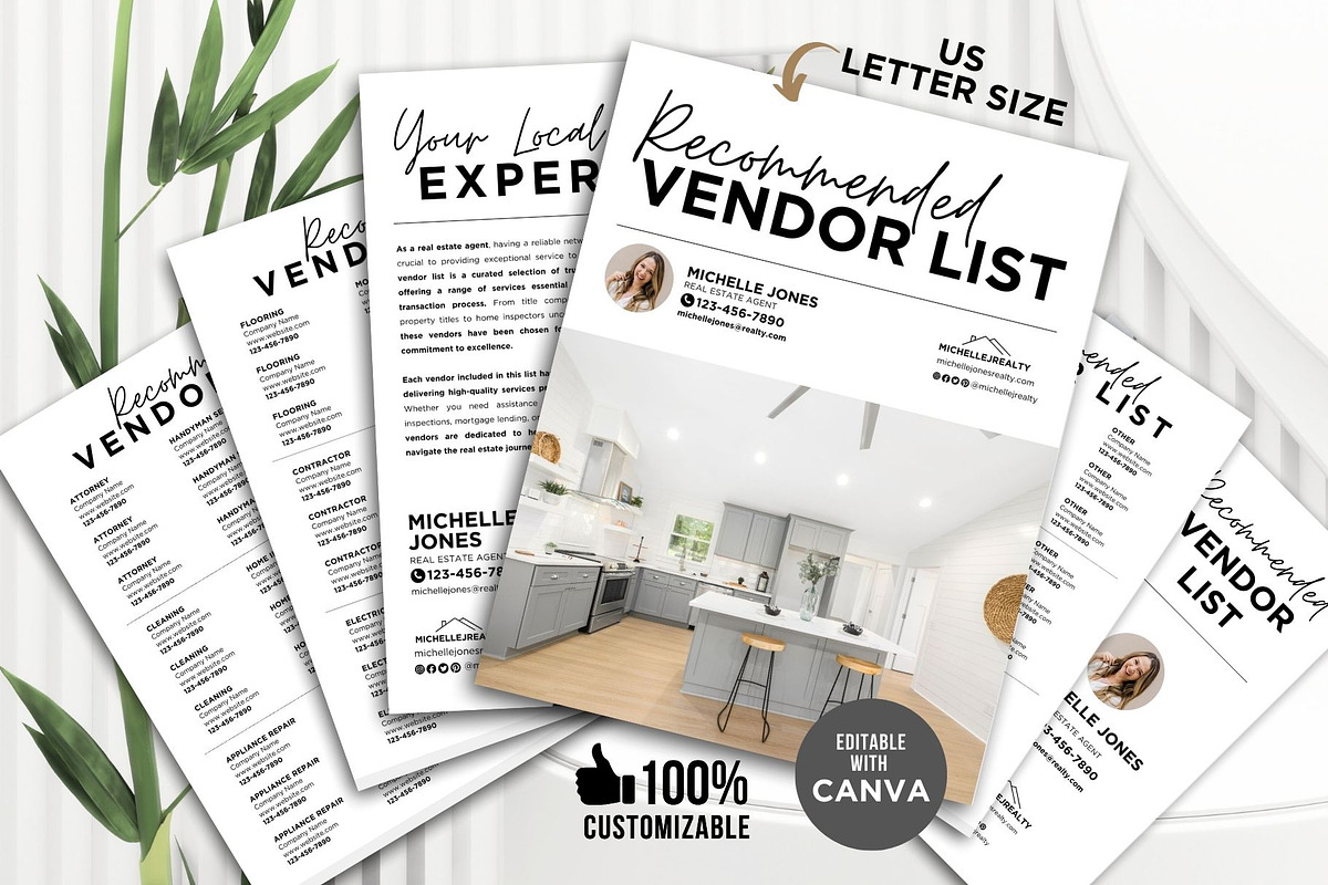 Real Estate Vendor List Flyer Canva, a Flyer Template by CreativeVinesStore (Photo 1 of 6)