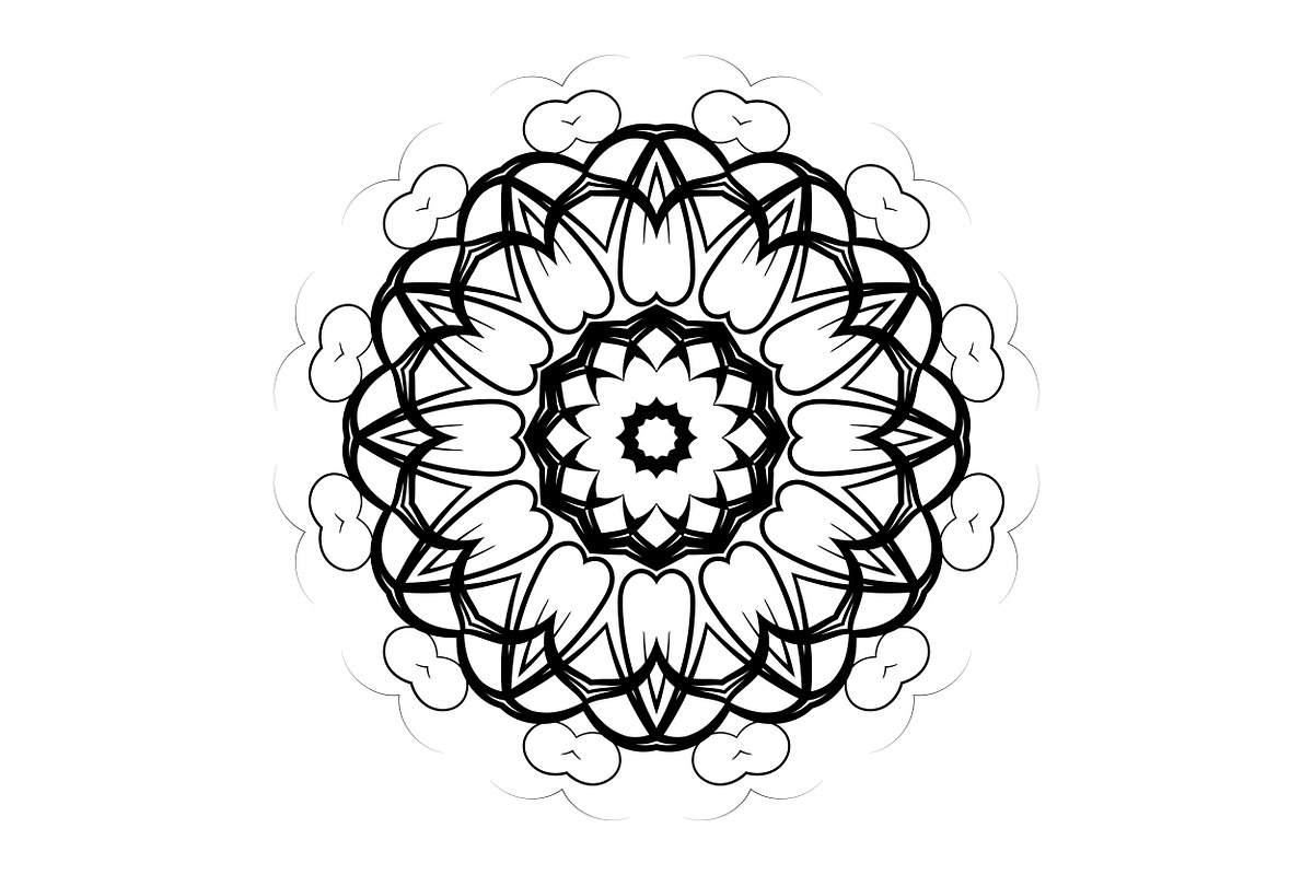 Black and White Mandala Patterns Set, a Decorative Illustration by NJ Himel (Photo 27 of 101)