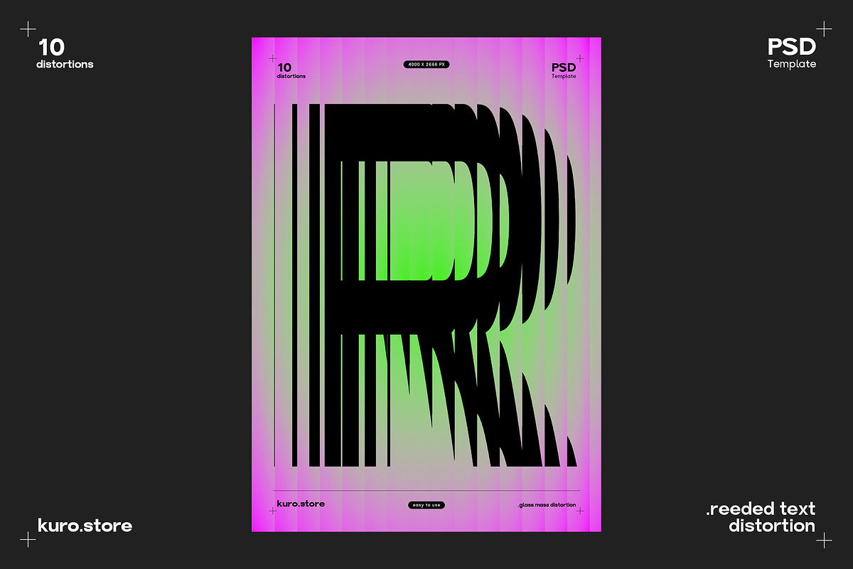 Reeded Text Distortion Effect, a Texture Graphic by kuro (Photo 2 of 10)