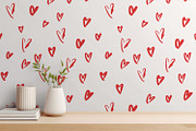 Sketched Red Hearts, a Wallpaper Graphic by MalyskaStudio (Thumbnail 6 of 6)