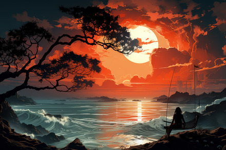 sunset on the sea, a Photo by Pictures for you!!!!!!!!!