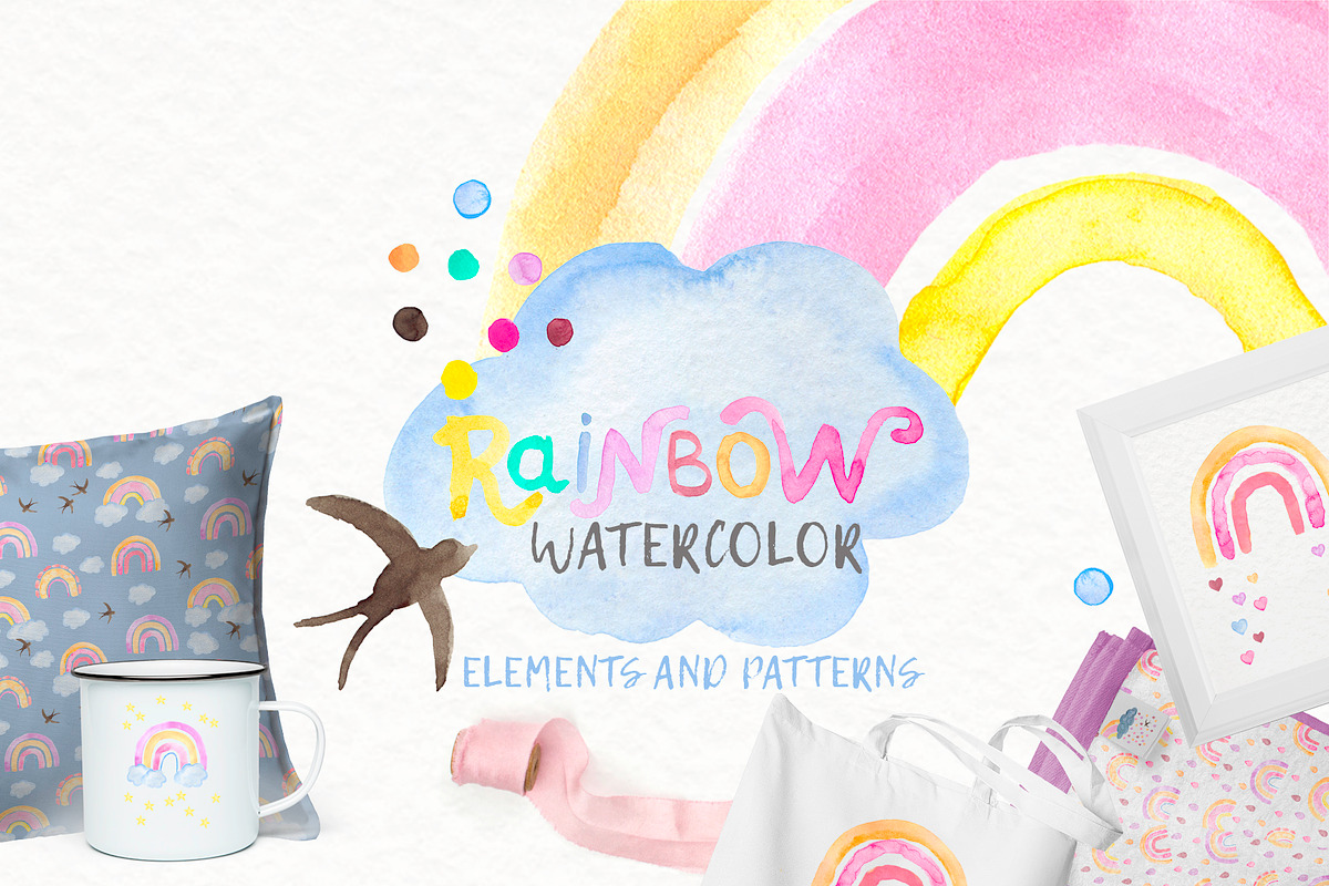 Rainbow watercolor., an Illustration by Nejumi (Photo 1 of 6)