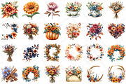 Watercolor Fall Floral Clipart, an Illustration by DreamPrint404 (Thumbnail 5 of 6)