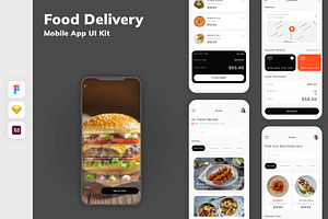 Food Delivery Mobile App UI Kit, an UI Kit Template by uicube