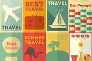 Flat Travel Posters Set, a Transportation Illustration by ELFIVETROV DESIGN (Thumbnail 2 of 3)
