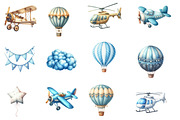 Air Transport Watercolor Clipart, an Illustration by Designworld (Thumbnail 3 of 5)