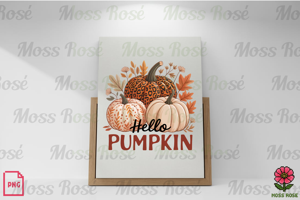Hello Pumpkin Fall Art, a Graphic by Moss Rose (Photo 2 of 3)