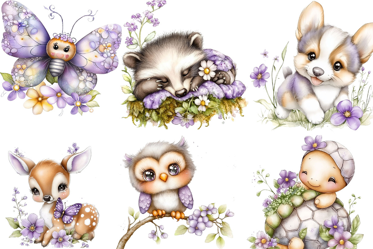 Whimsical Spring Animal Clipart, an Illustration by Designking (Photo 5 of 5)