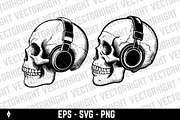 Skull in headphones vector., an Object Illustration by Vectorhight (Thumbnail 4 of 4)