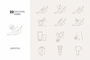 Epilation icons set, an Outline Icon by mayrum (Thumbnail 1 of 2)