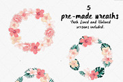 Tropical Flowers & Flamingos ClipArt, an Illustration by Pretty Little Lines (Thumbnail 13 of 15)