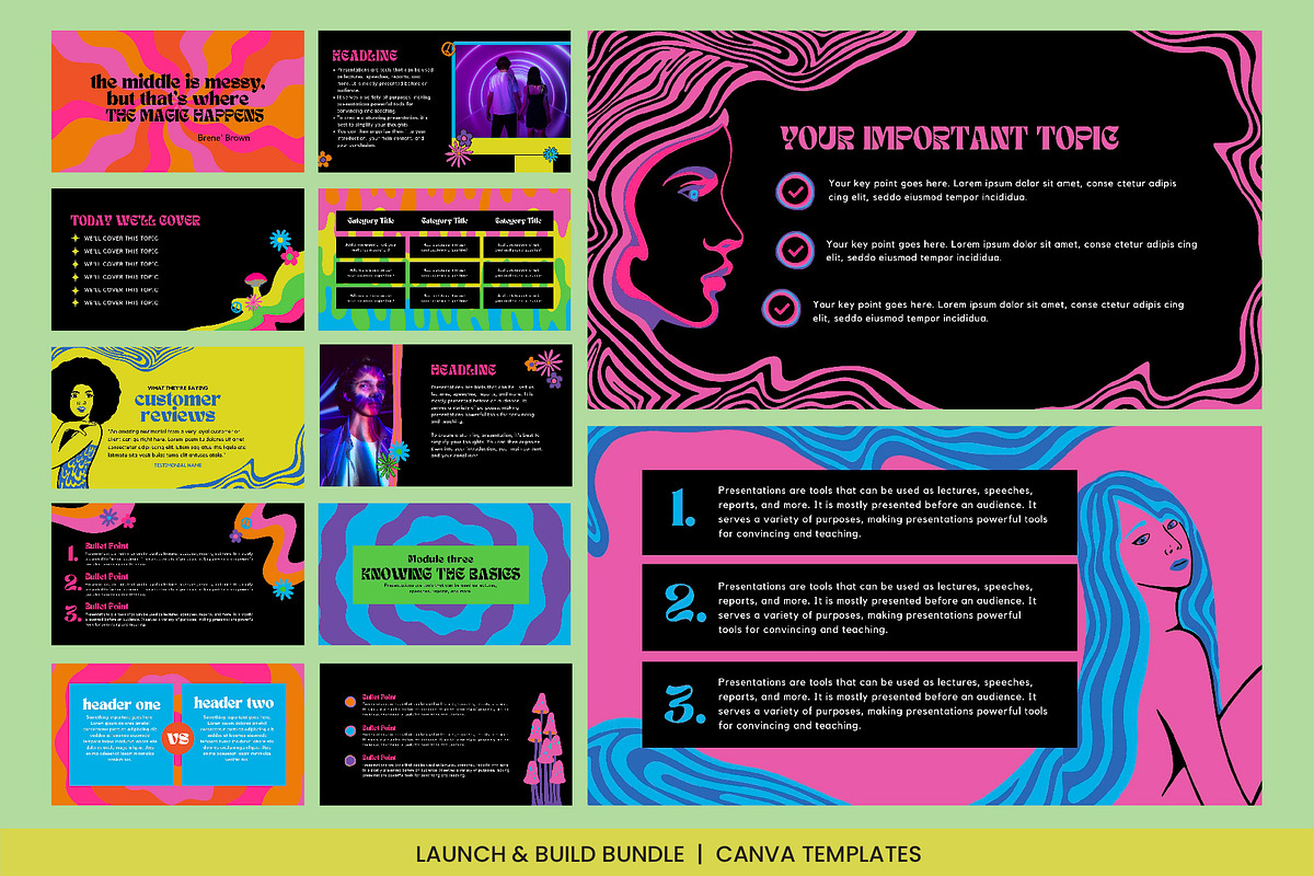 Psychedelic Presentation Slide Deck, a Presentation Template by WorkShy Studio (Photo 4 of 8)