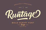 Runtage | A Vintage Bold Script, a Script Font by Rissyletter Studio (Thumbnail 1 of 13)