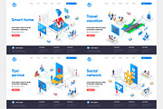 Isometric Landing Page Template, an Illustration by alexdndz (Thumbnail 8 of 29)