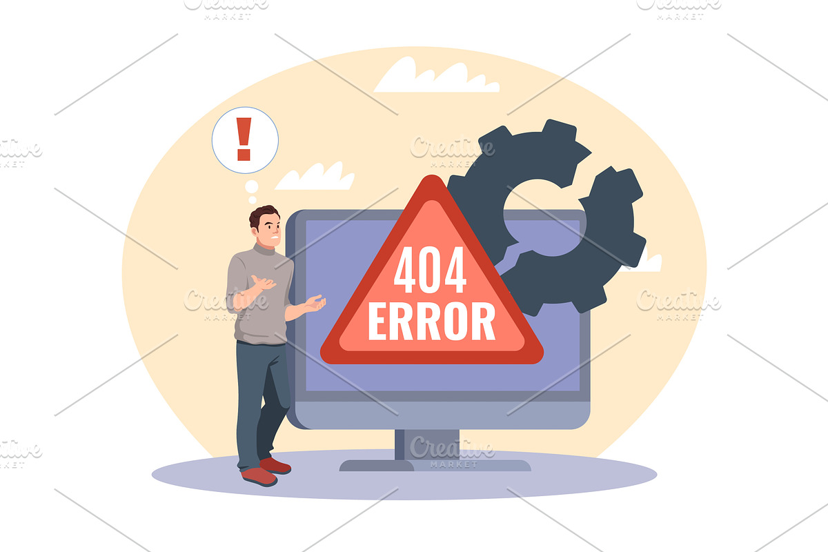 Web page error notification, a Technology Illustration by YummyBuum