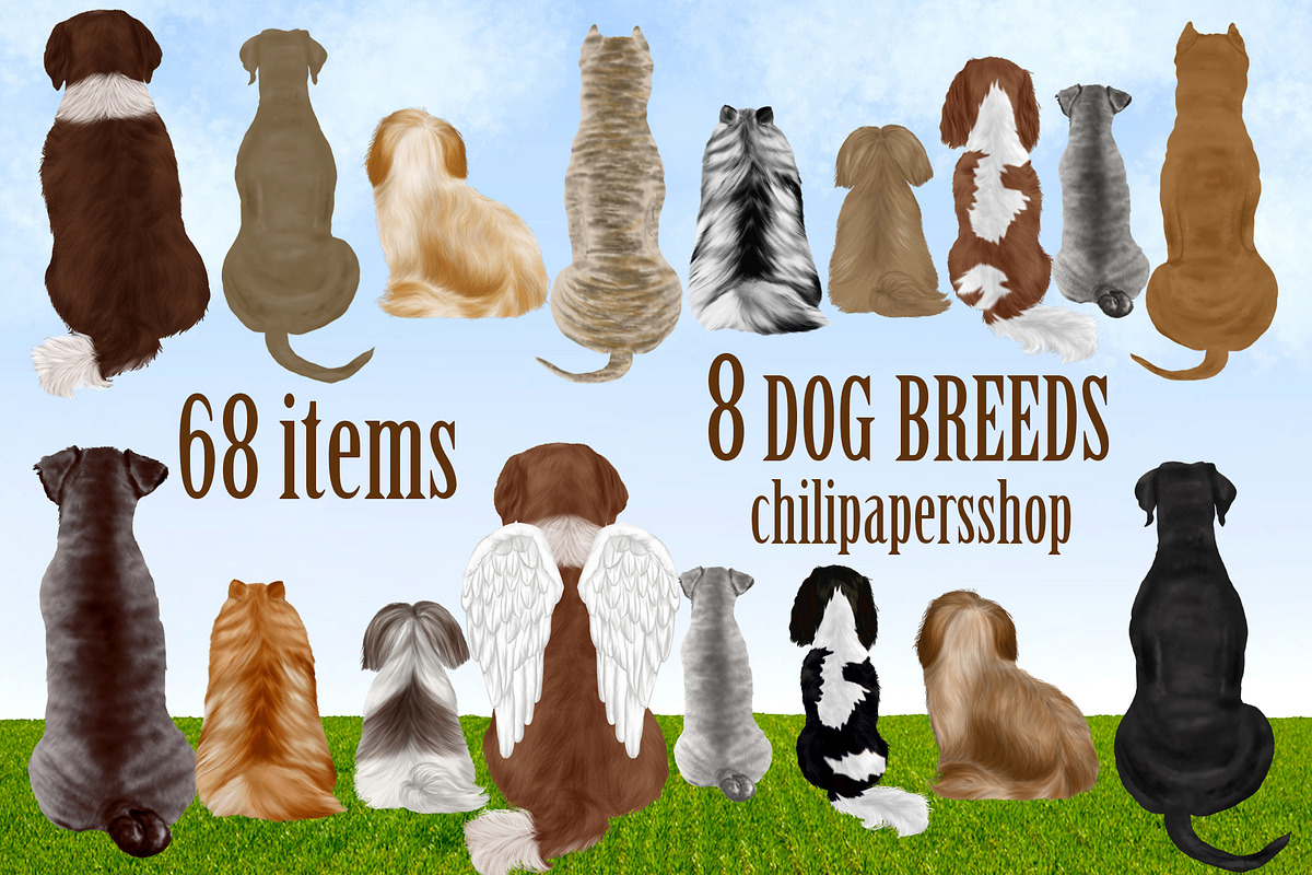 Dog Breeds Clipart,Dogs clip art,Pet, an Illustration by chilipapers (Photo 1 of 4)