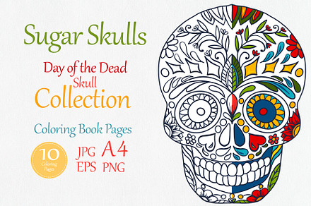 Sugar Skull Day of the Dead coloring
