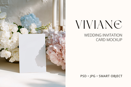 5x7 Wedding Invitation Card Mockup