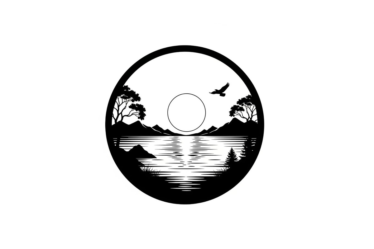 Circular Nature Landscape Silhouette, an Illustration by yasushie (Photo 51 of 51)