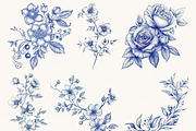 Vintage Line Art Floral Clipart, an Object Illustration by SparkyDesignsUS (Thumbnail 5 of 9)