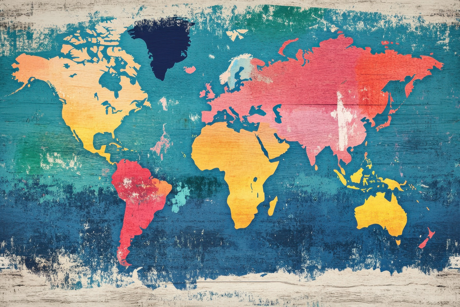 Colorful world map wallpaper, a Photo by Pavel_design