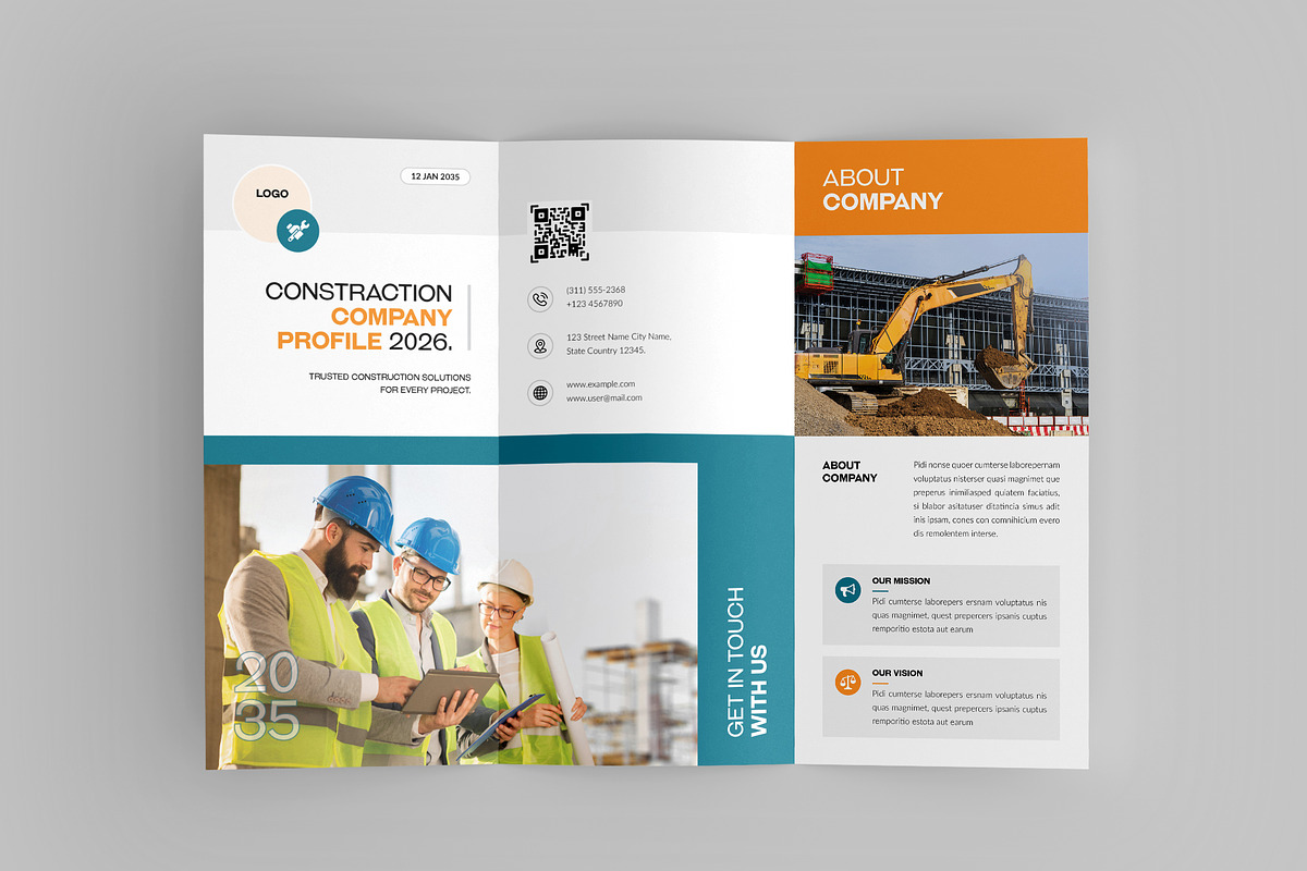 Construction TriFold Brochure | COM, a Brochure Template by Spark_Creative (Photo 2 of 5)