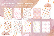 Cats Seamless patterns collection, a Pattern Graphic by Julia M. Watercolor (Thumbnail 1 of 12)