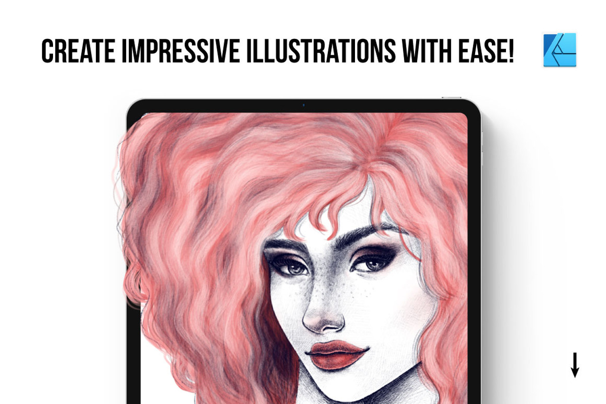 25 Hair Brushes for Affinity, a Brush Add-On by Riveros Illustration (Photo 7 of 9)